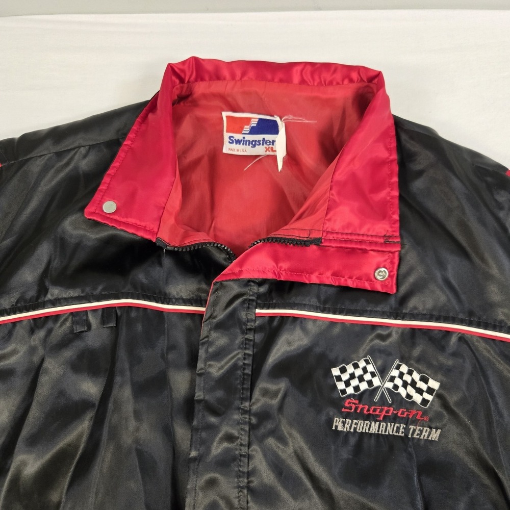 Vintage Swingster Snap On Racing Jacket Mens XL Full Zip Checker Flag Marlboro - Picture 4 of 14